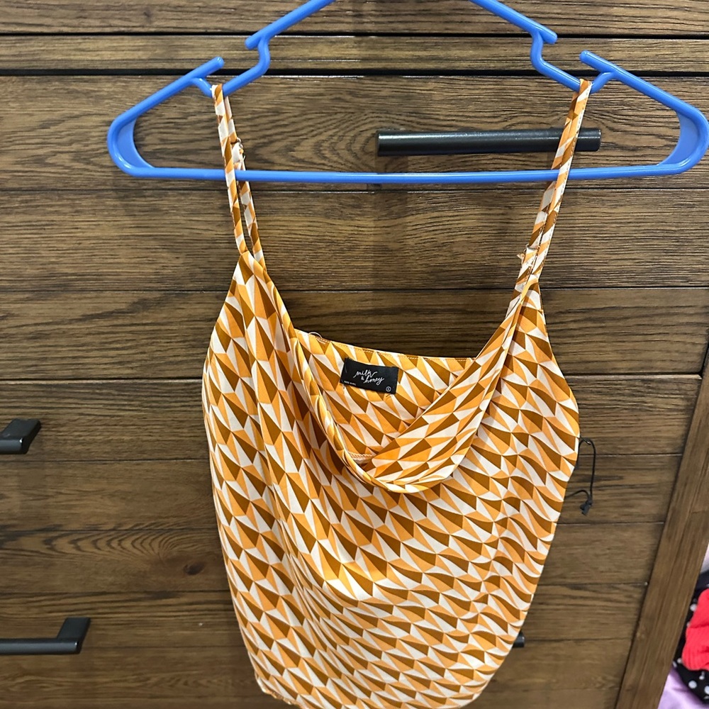 Orange Geometric Patterned Top